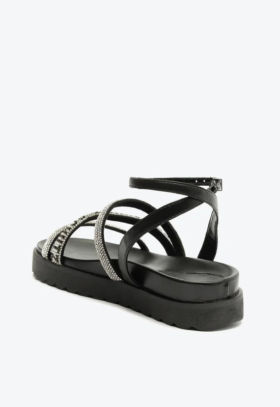 Sandália Papete Brilho Logo Preto Schutz