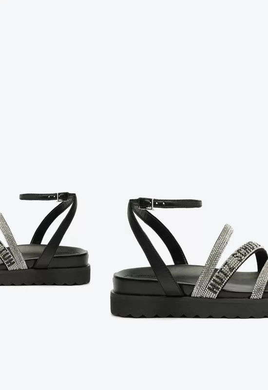 Sandália Papete Brilho Logo Preto Schutz