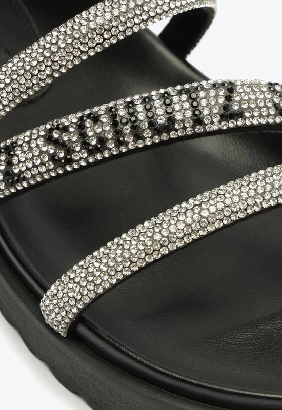 Sandália Papete Brilho Logo Preto Schutz