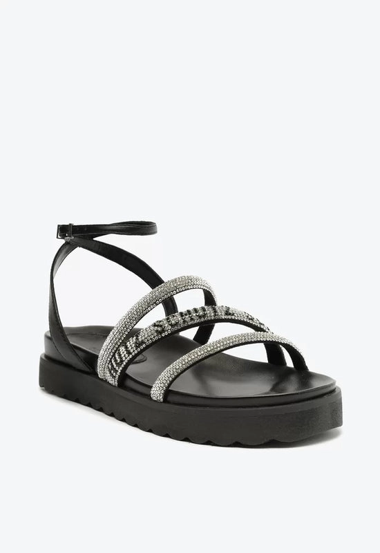 Sandália Papete Brilho Logo Preto Schutz