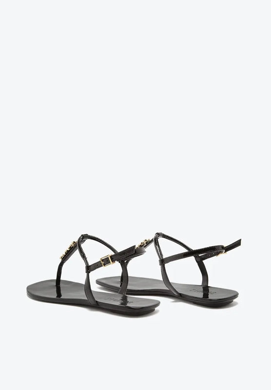 Sandália Rasteira Crystal Logo Schutz