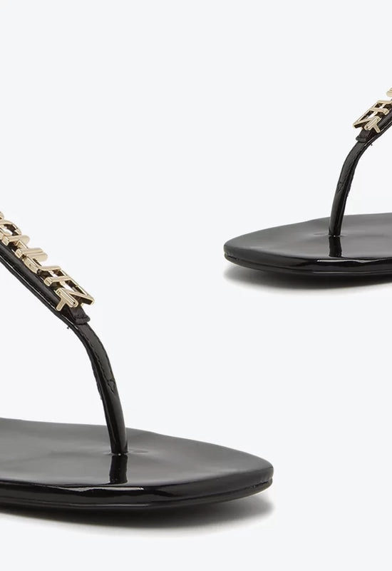 Sandália Rasteira Crystal Logo Schutz