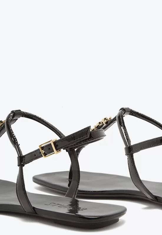 Sandália Rasteira Crystal Logo Schutz