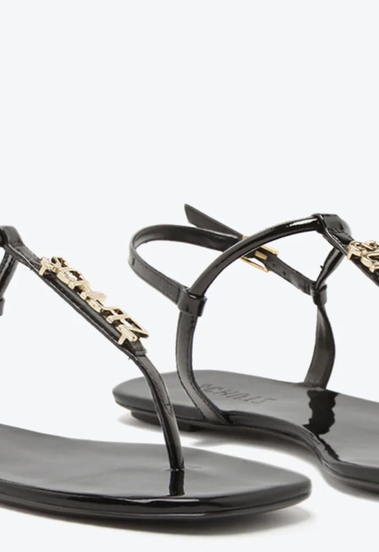 Sandália Rasteira Crystal Logo Schutz