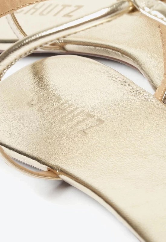 Sandália Rasteira Logo Schutz