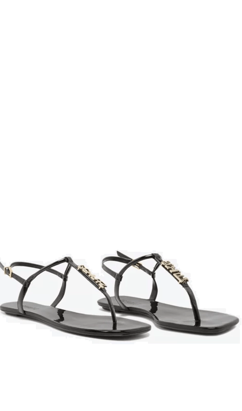 Sandália Rasteira Vernizes Preto Schutz