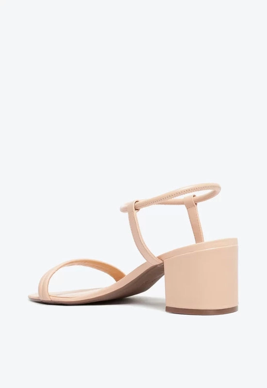 Sandália Salto Bloco Carmen Tiras Bege Schutz