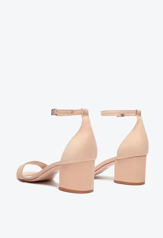 Sandália Salto Bloco Nobuck Bege Schutz