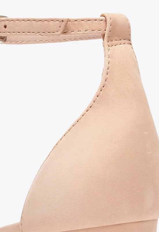 Sandália Salto Bloco Nobuck Bege Schutz