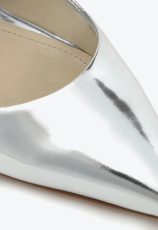 Sapato Scarpin Couro Prata Schutz