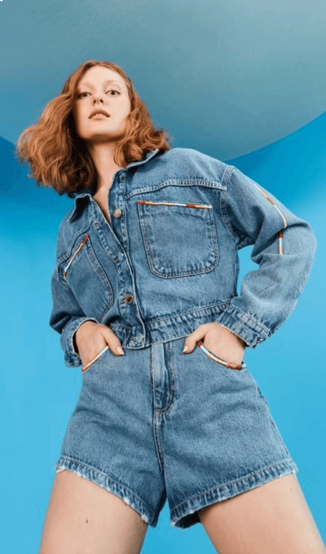 Short Jeans Bordado Skazi