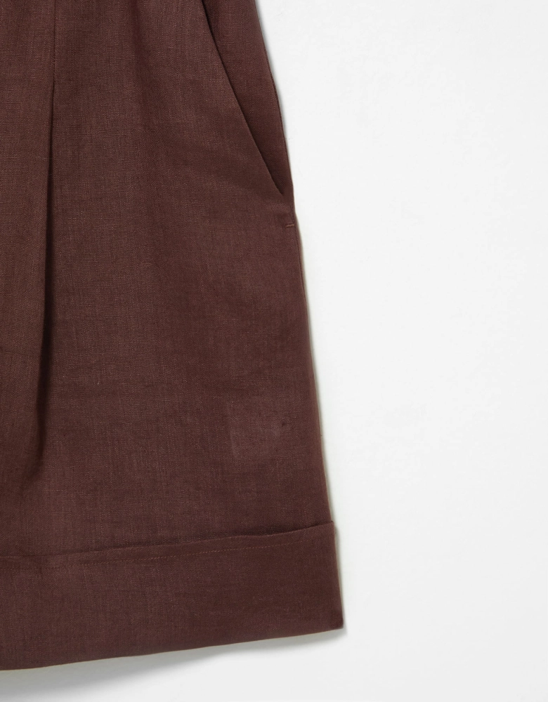 Shorts linho café