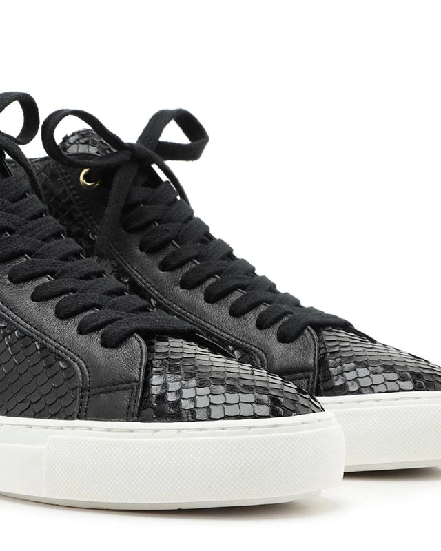Tênis Amarração Preto Snake Sola Alta Cano Alto