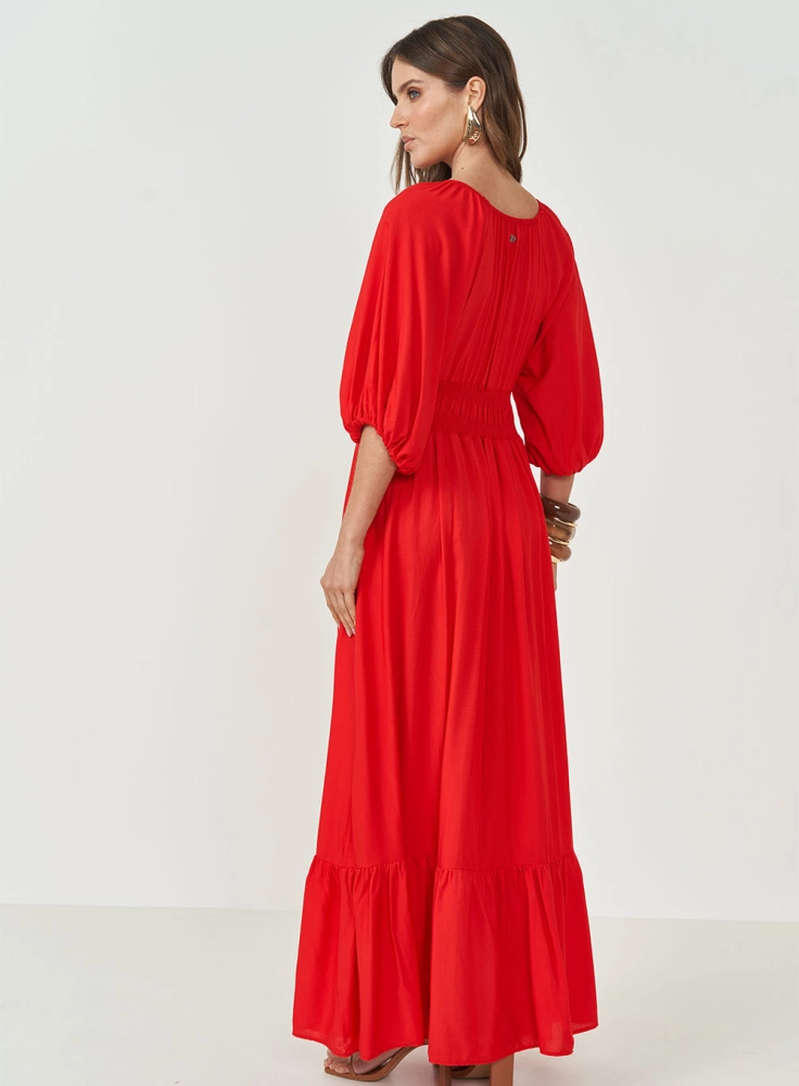 Vestido Amplo Com Mangas Bufantes colcci