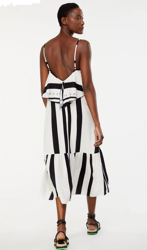 Vestido Babado Busto Listar Poema Animale