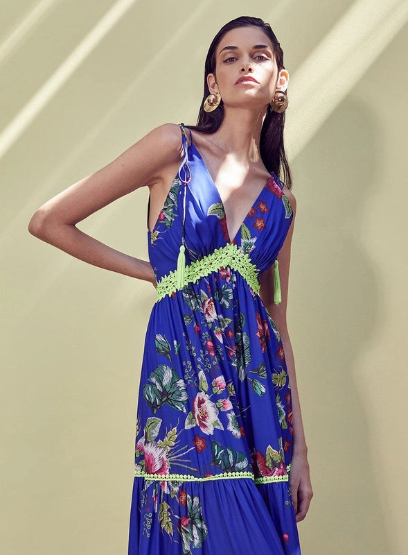 Vestido Longo Floral Hand Skazi