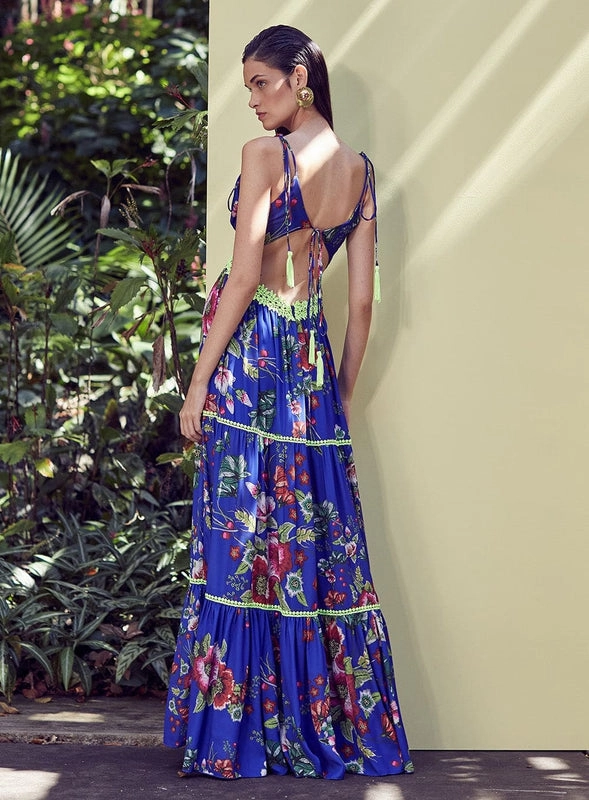 Vestido Longo Floral Hand Skazi