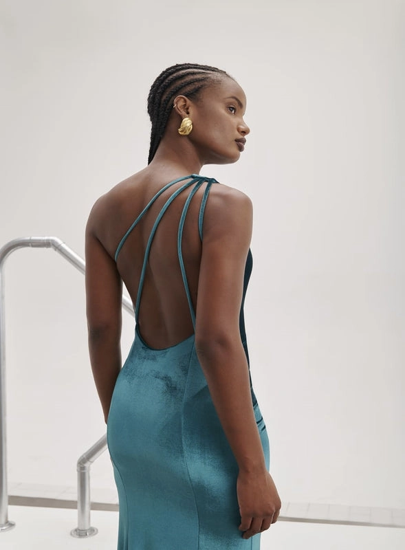 Vestido Longo Veludo Skazi