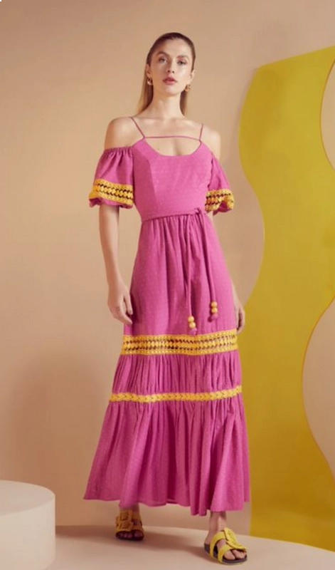 Vestido Max Midi Entremeios Corações Skazi