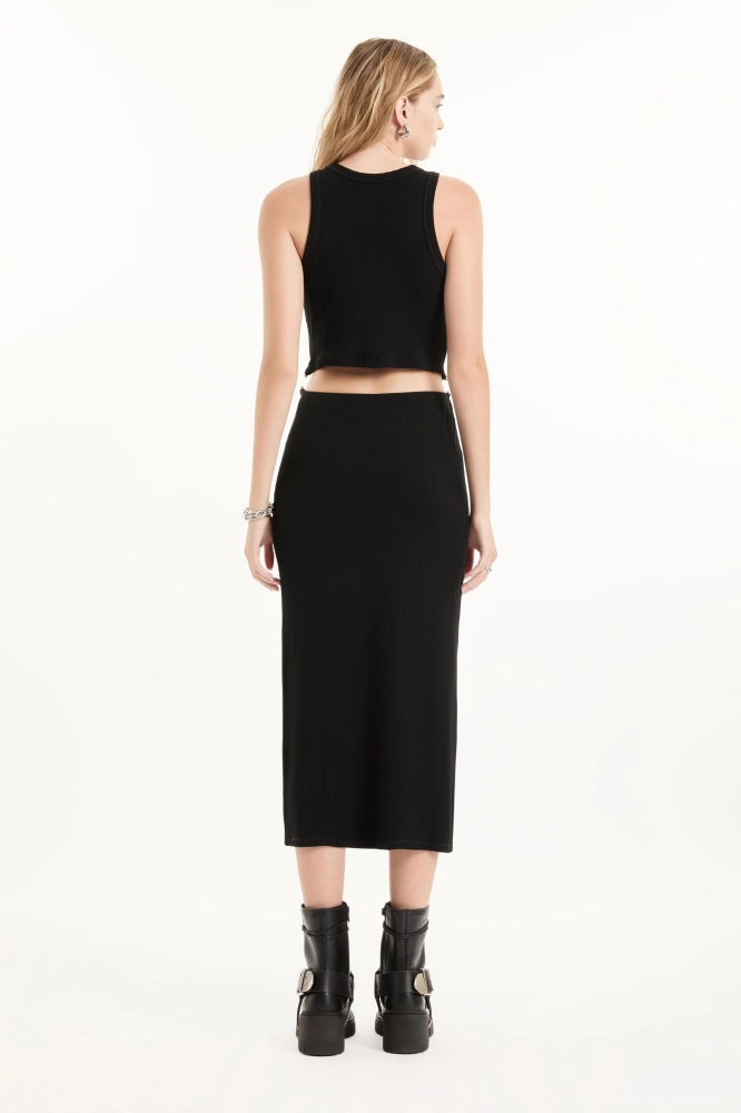 Vestido Mc Piercing Ribbed Dress Ellus