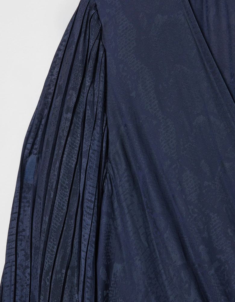 Vestido Midi Manga Plissada Shoulder