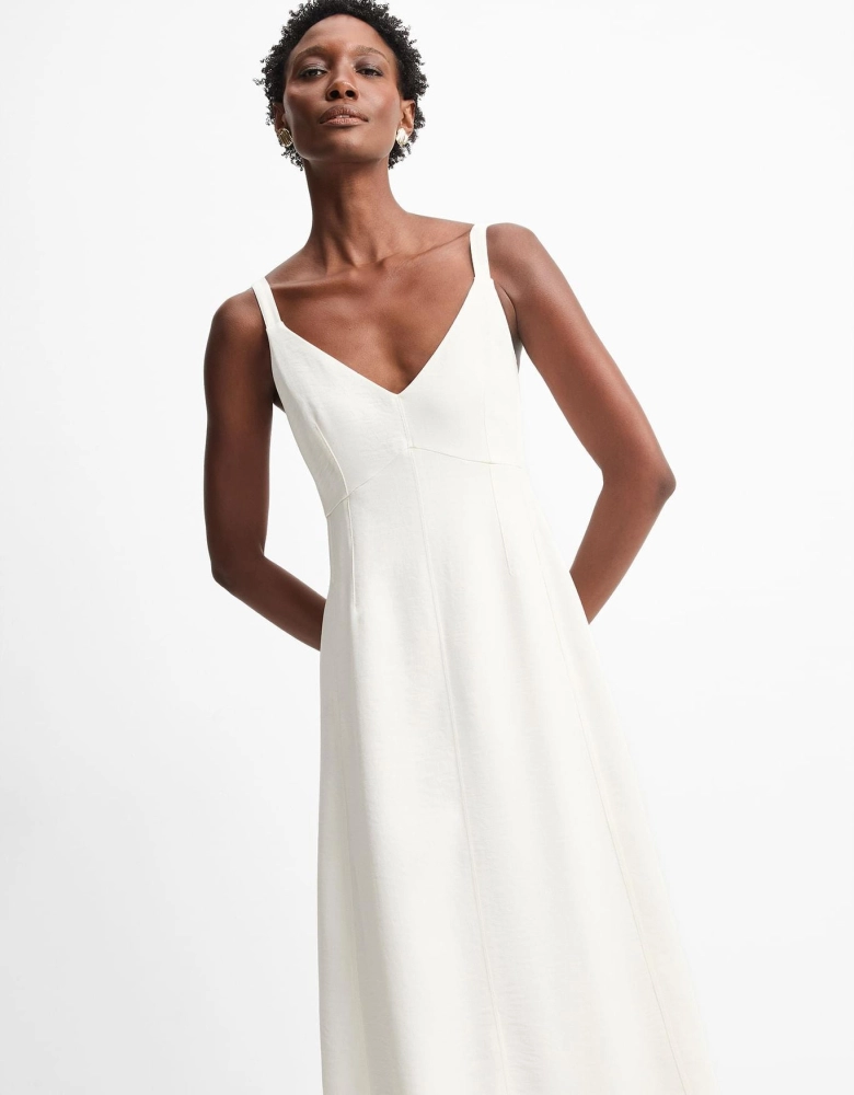 Vestido Midi Pespontado