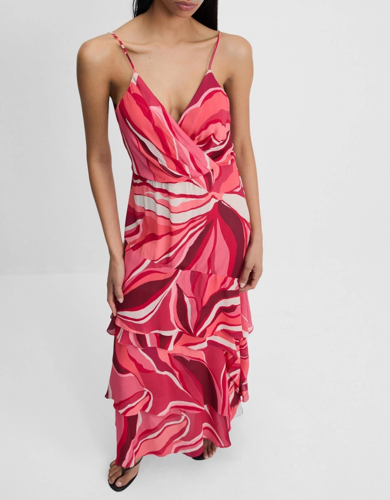 Vestido Pinceladas Vermelhas shoulder