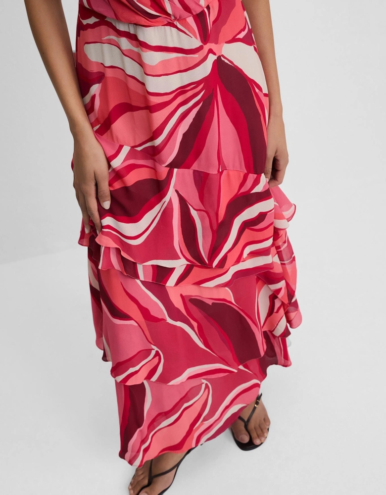 Vestido Pinceladas Vermelhas shoulder