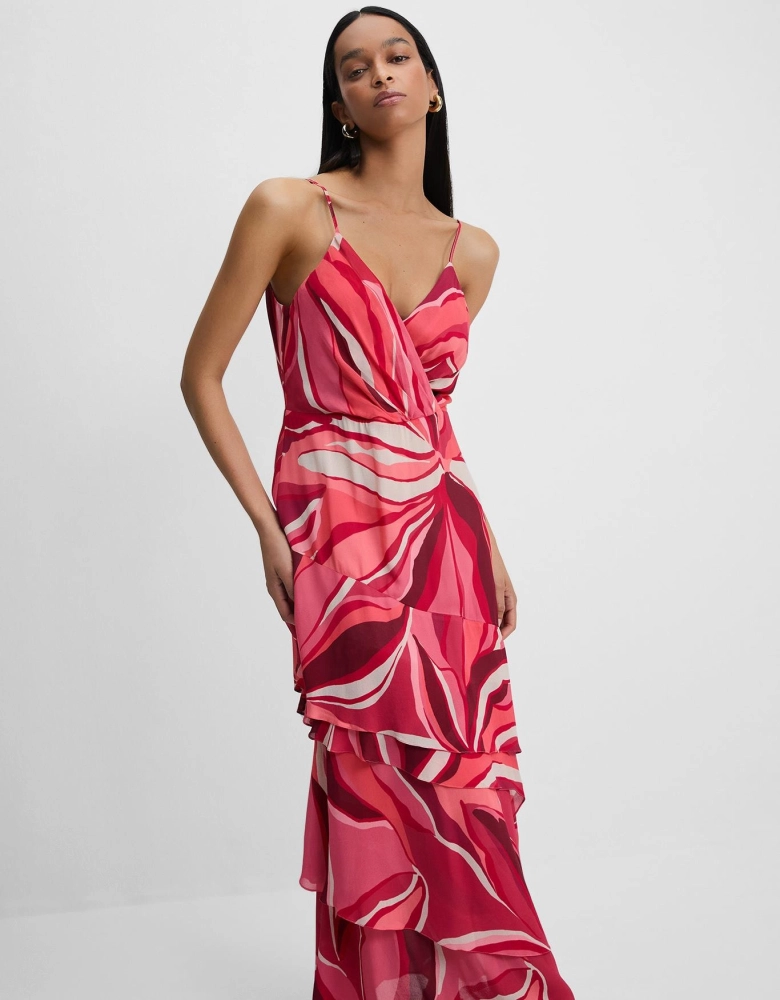 Vestido Pinceladas Vermelhas shoulder