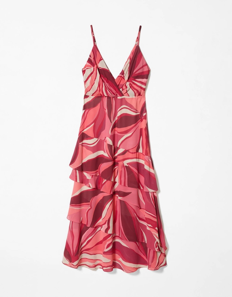 Vestido Pinceladas Vermelhas shoulder