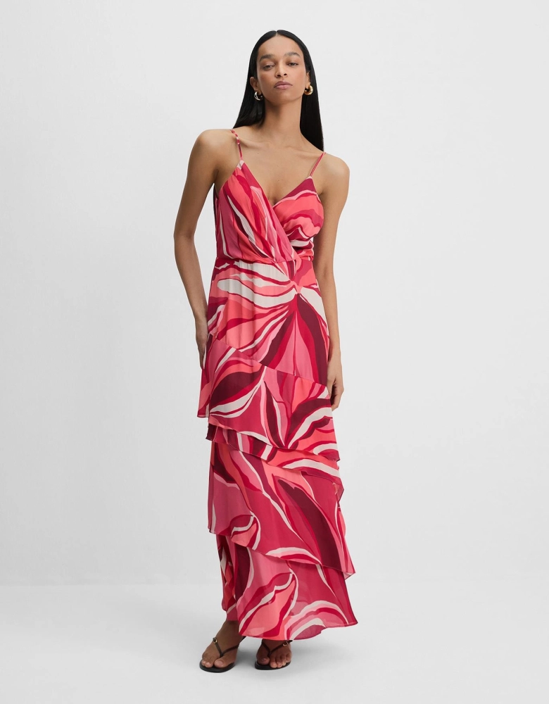 Vestido Pinceladas Vermelhas shoulder