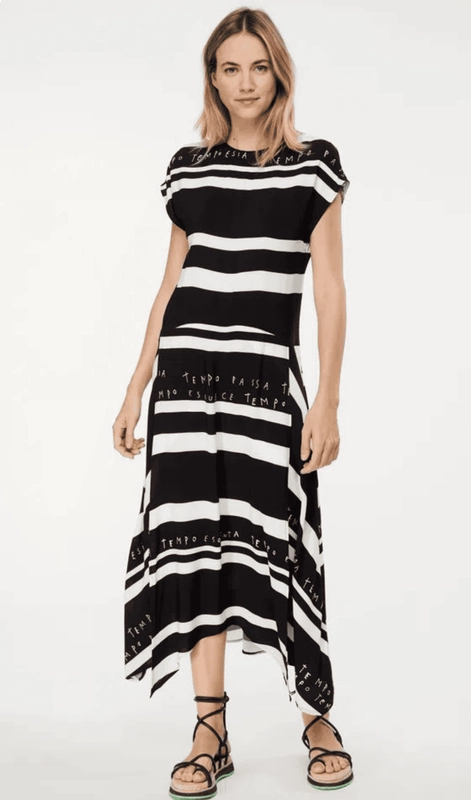 Vestido T-Shirt Listra Poema Animale