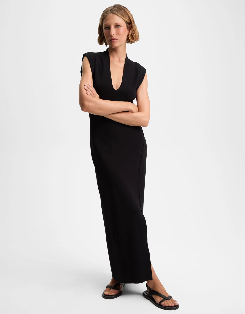 Vestido tricot decote v