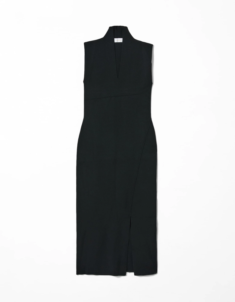 Vestido tricot decote v
