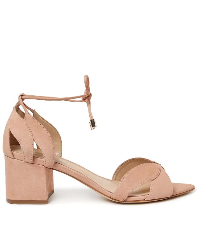 Sandália Bege Nobuck Bloco Amarração