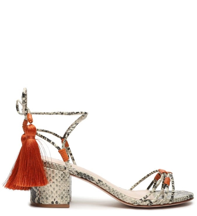 Sandália Block Heel Python