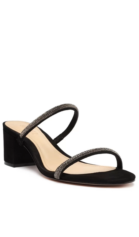 Sandália Mule Glam Nobuck 2x1 Salto Bloco Schutz