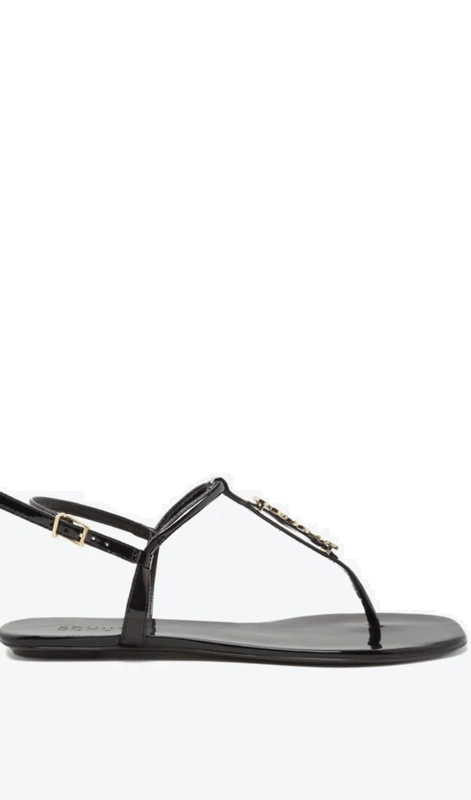 Sandália Rasteira Vernizes Preto Schutz