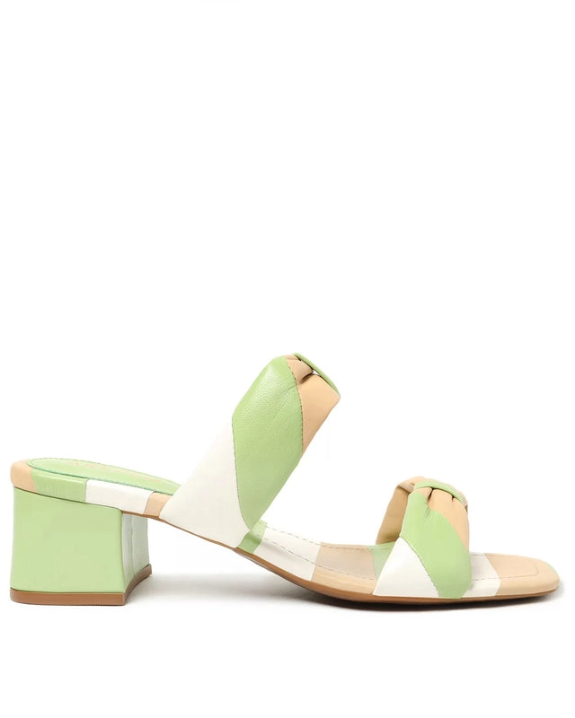 Sandália Verde Bombada Salto Bloco Bambu Green