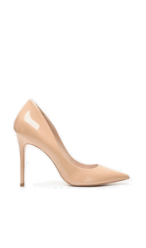 Sapato Scarpin Salto Fino Verniz Bege Schutz