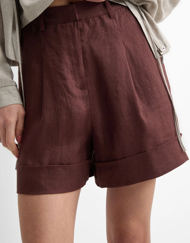 Shorts linho café