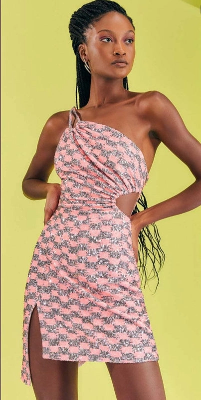 Vestido Alça Mini Paete Elas