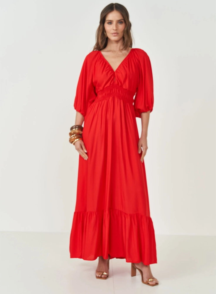 Vestido Amplo Com Mangas Bufantes colcci