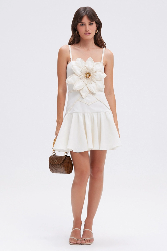 VESTIDO CURTO LINHO TROPIC