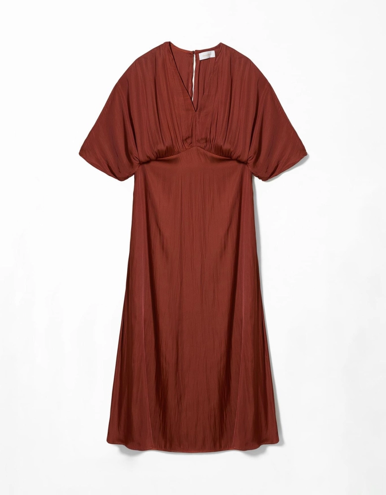 Vestido Evasê Acetinado shoulder