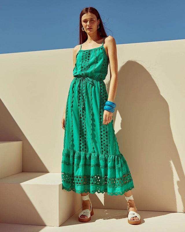Vestido Longo Alças Renda Skazi
