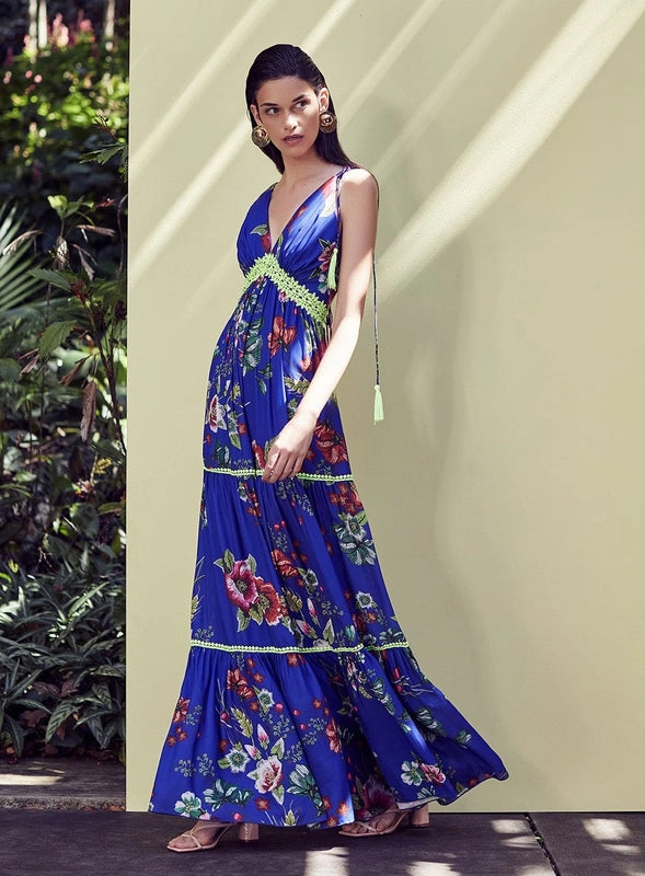 Vestido Longo Floral Hand Skazi