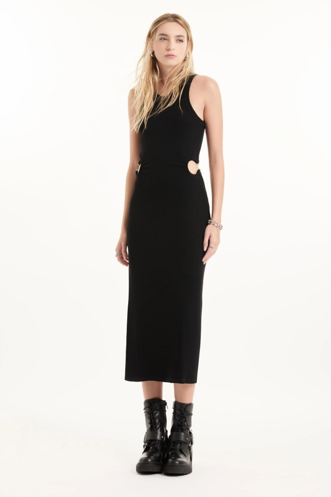 Vestido Mc Piercing Ribbed Dress Ellus