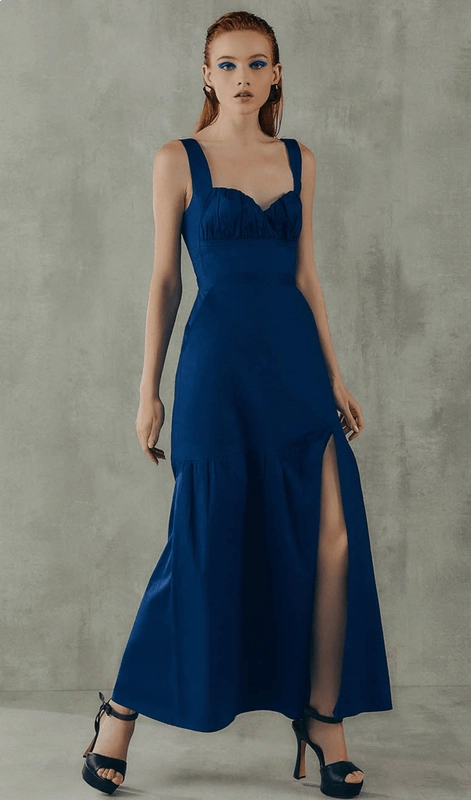Vestido Midi Bojo Drapeado Skazi