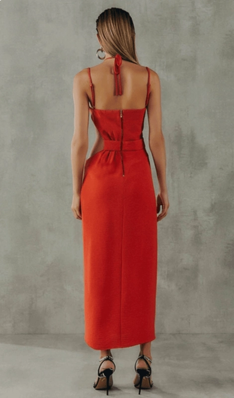 Vestido Midi Cintura Vazada Skazi